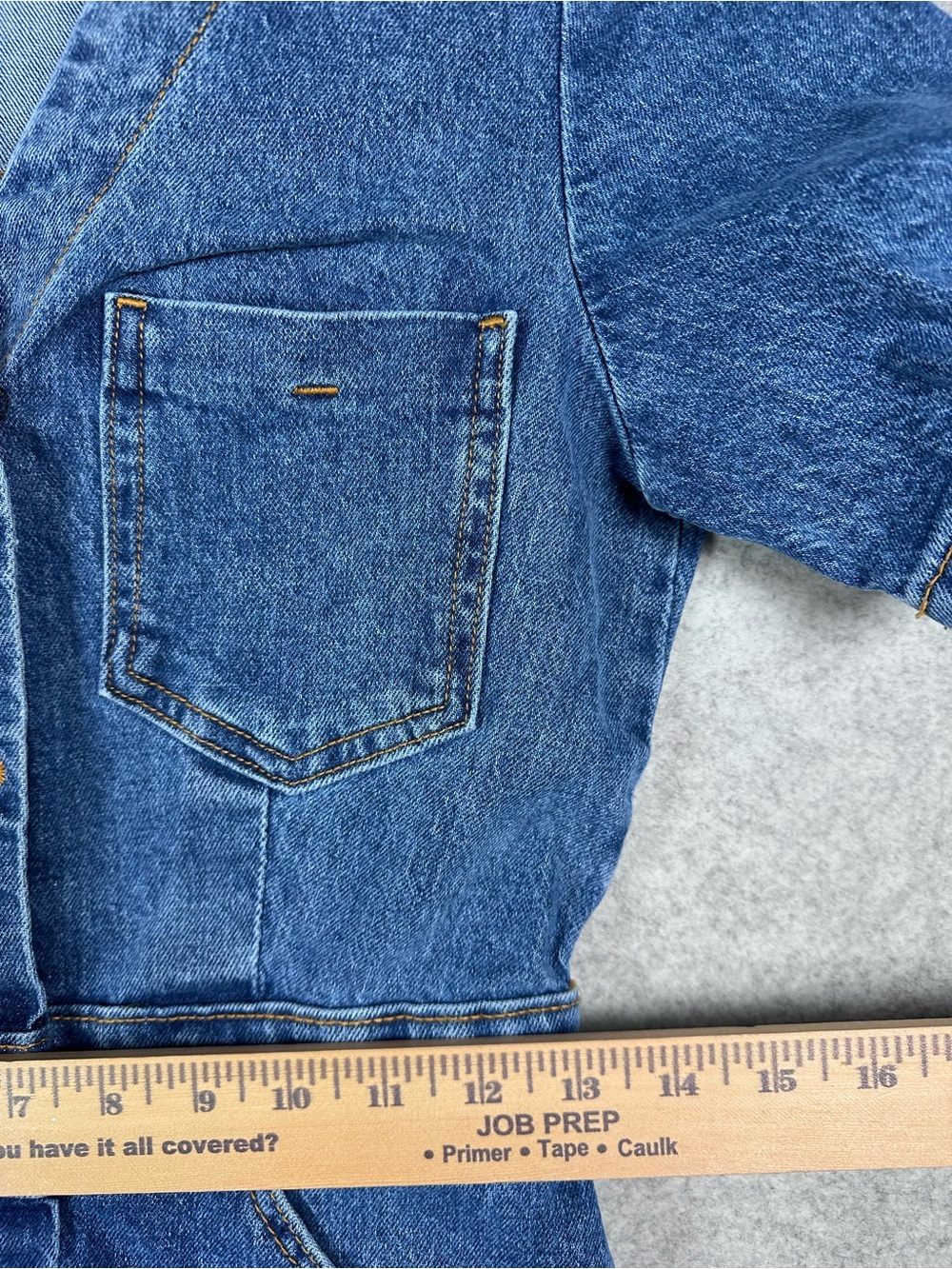 Zara Women’s Denim Blue Short Sleeve Button Up Front Mini Dress S NWT Utility - Picture 5 of 9